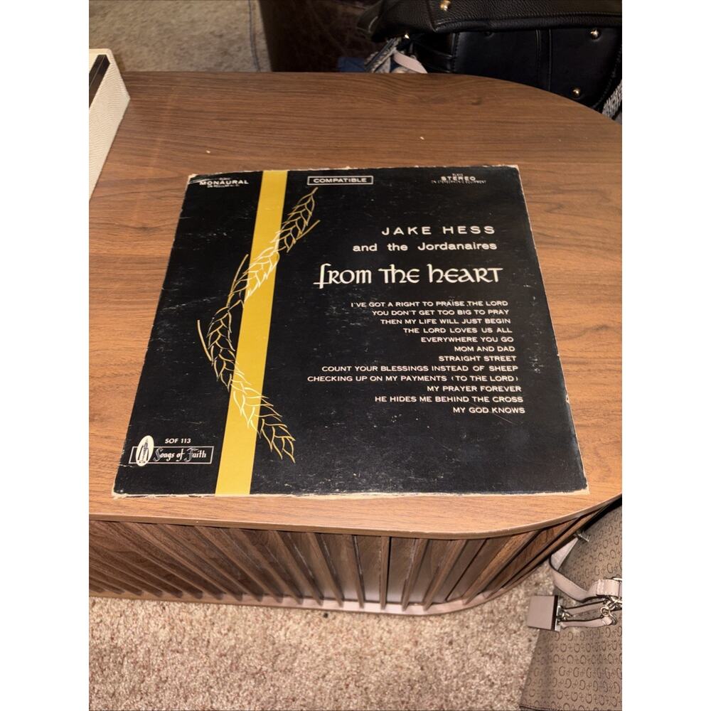 Jake Hess From the Heart Record Album Vinyl LP